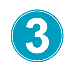 Circle with the number three inside
